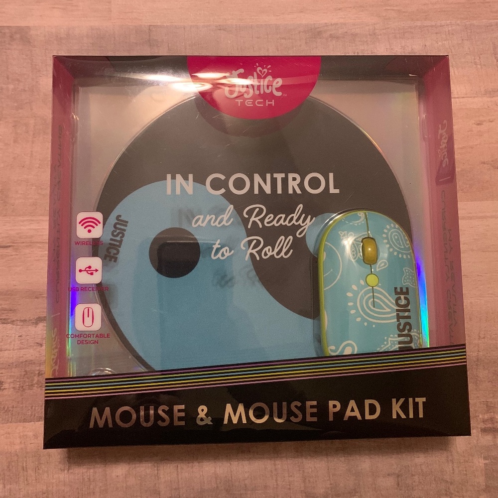 Justice Tech Peace Sign Shaped Mouse pad and Wireless Mouse